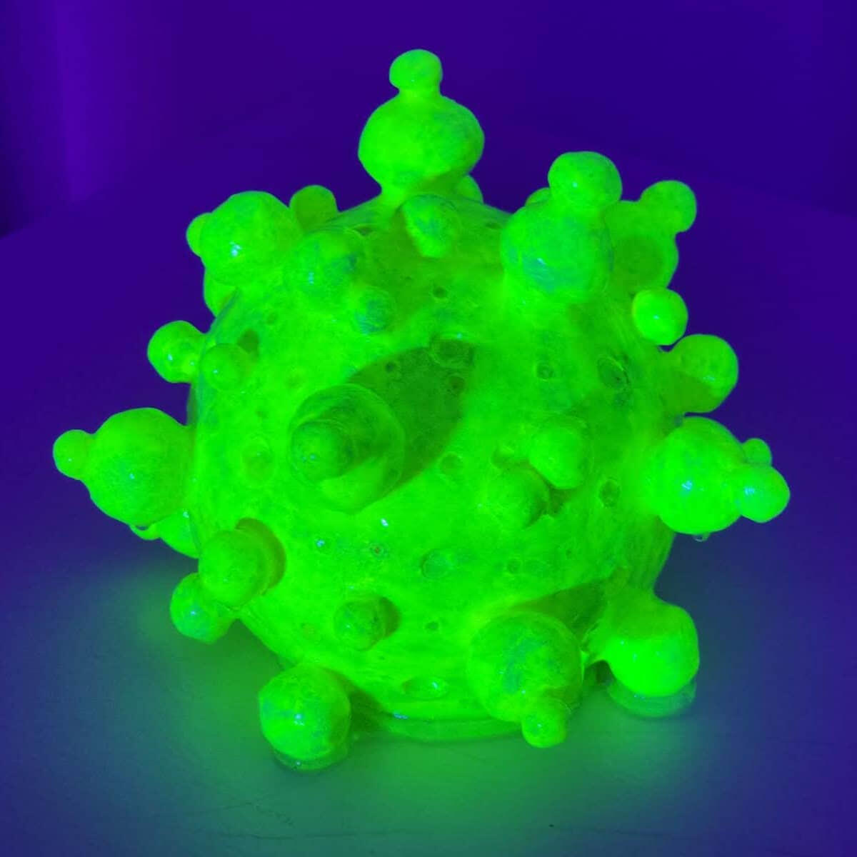 Candor Source by Michal Plis Candor Source, a neon green fluorescent abstract sculpture by Melbourne artist Michal Plis.
